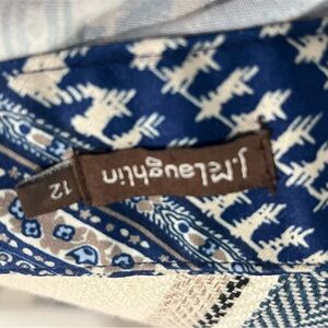 Imogene + Willie Blue and Cream Patterned Maxi Skirt